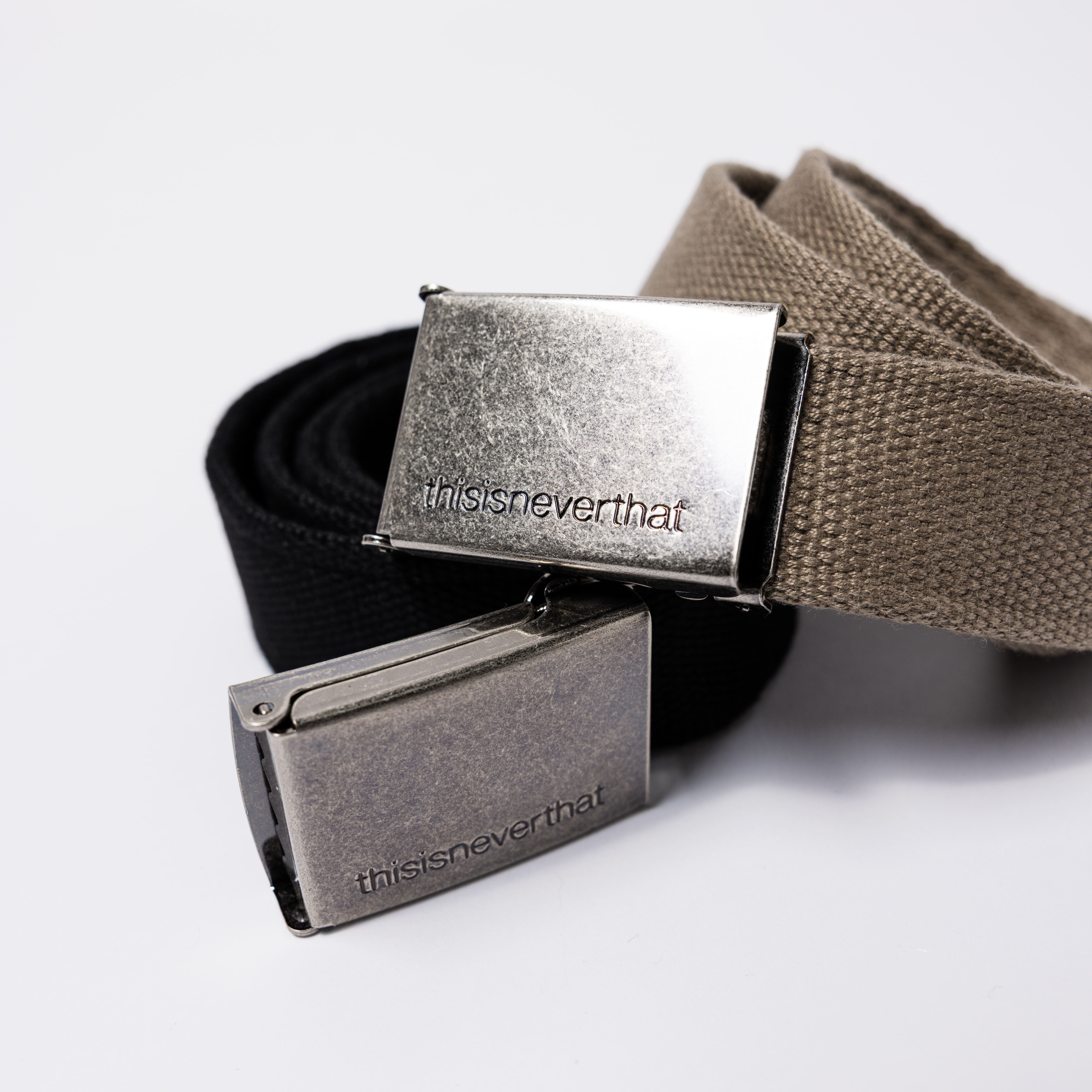 -(B2e02)-THISISNEVERTHAT WEB BELT T.N.T  金屬扣 皮帶 黑色/卡其-TN250WACBT01