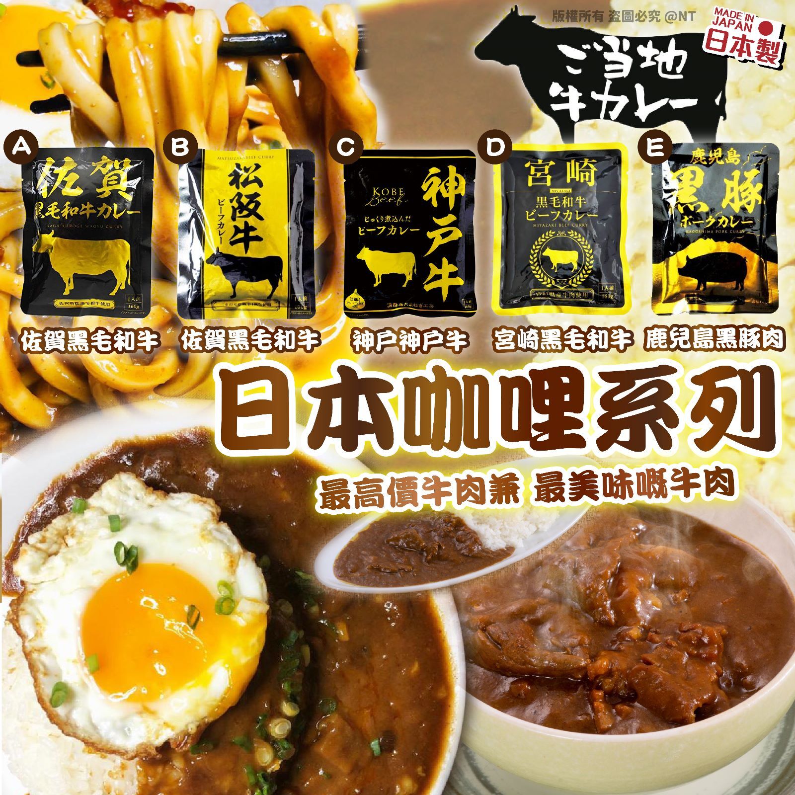 【預訂】AQ061109 日本咖哩系列 (1套5包)