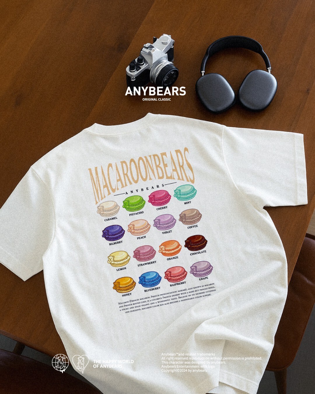ANYBEARS® Macarons BEAR 馬卡龍熊 短Tee