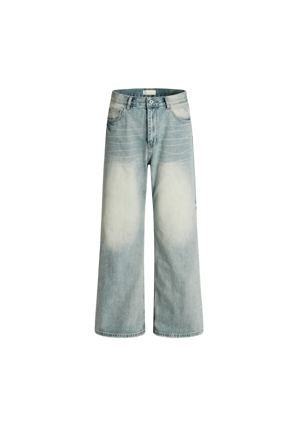 - SIMPLEACTION - 美式做舊vintage直筒牛仔褲