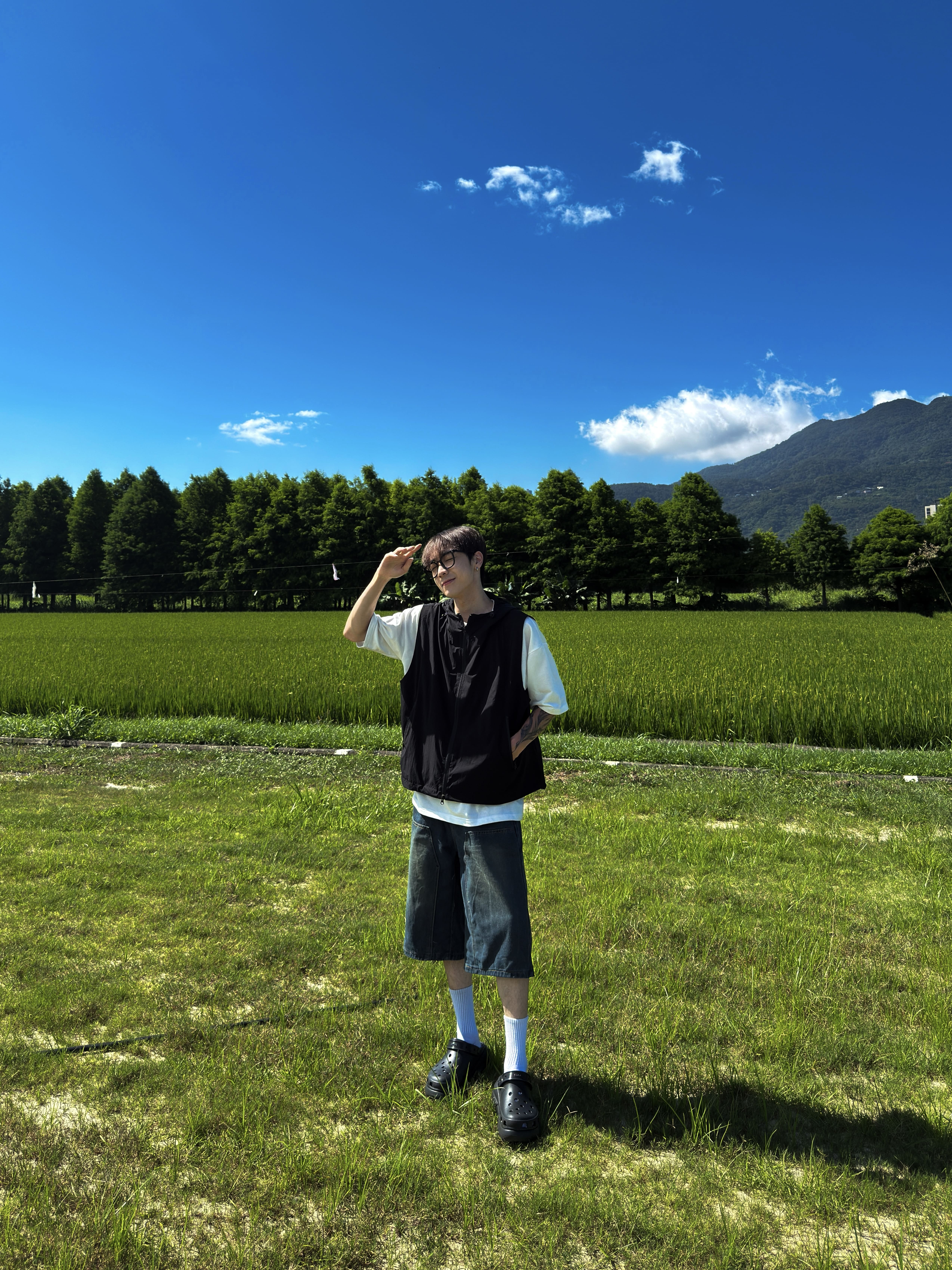 (現貨)質感復古刷色 牛仔七分褲