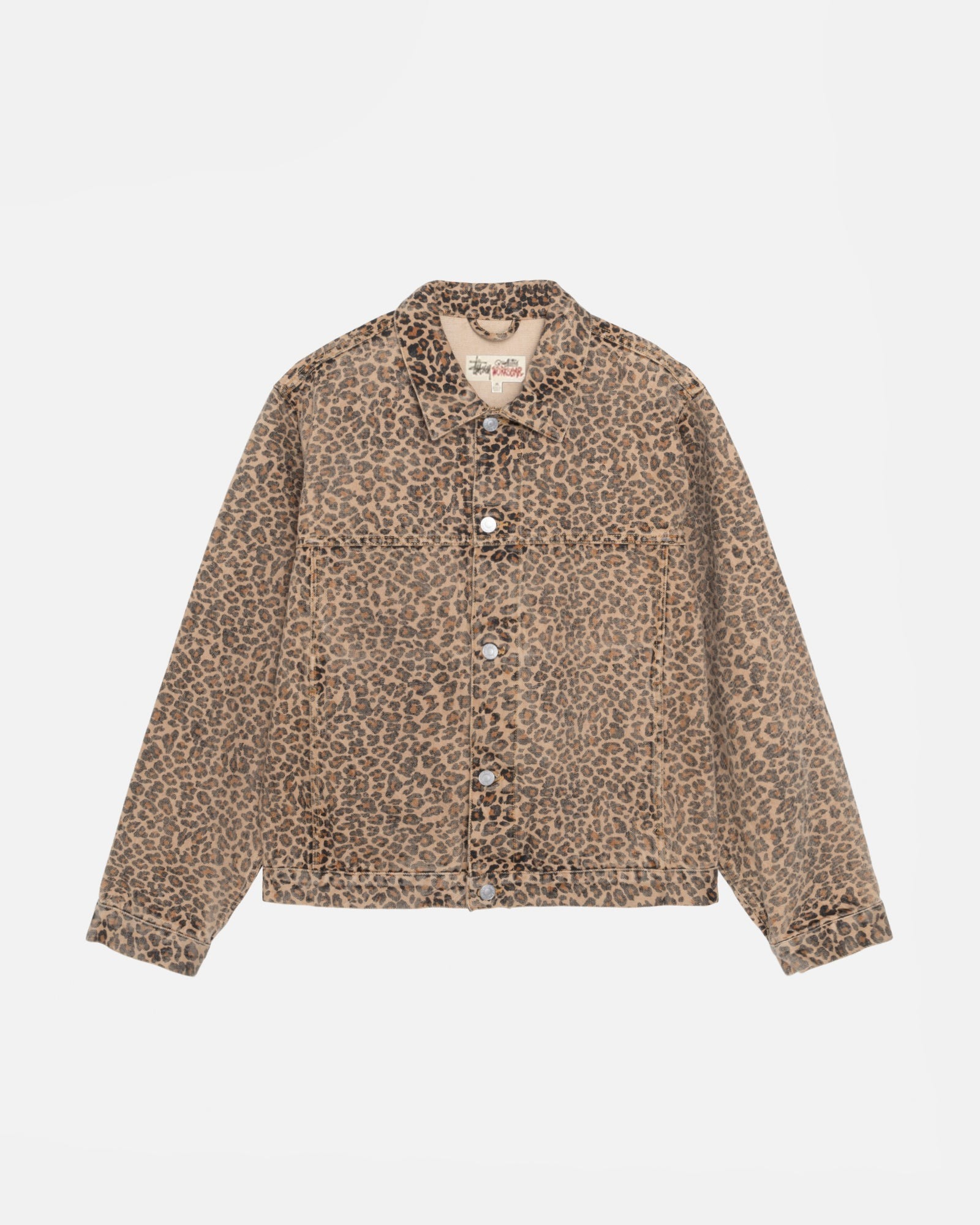 2025SS STUSSY TRUCKER DENIM VINTAGE WASH 豹紋 外套 現貨 115839