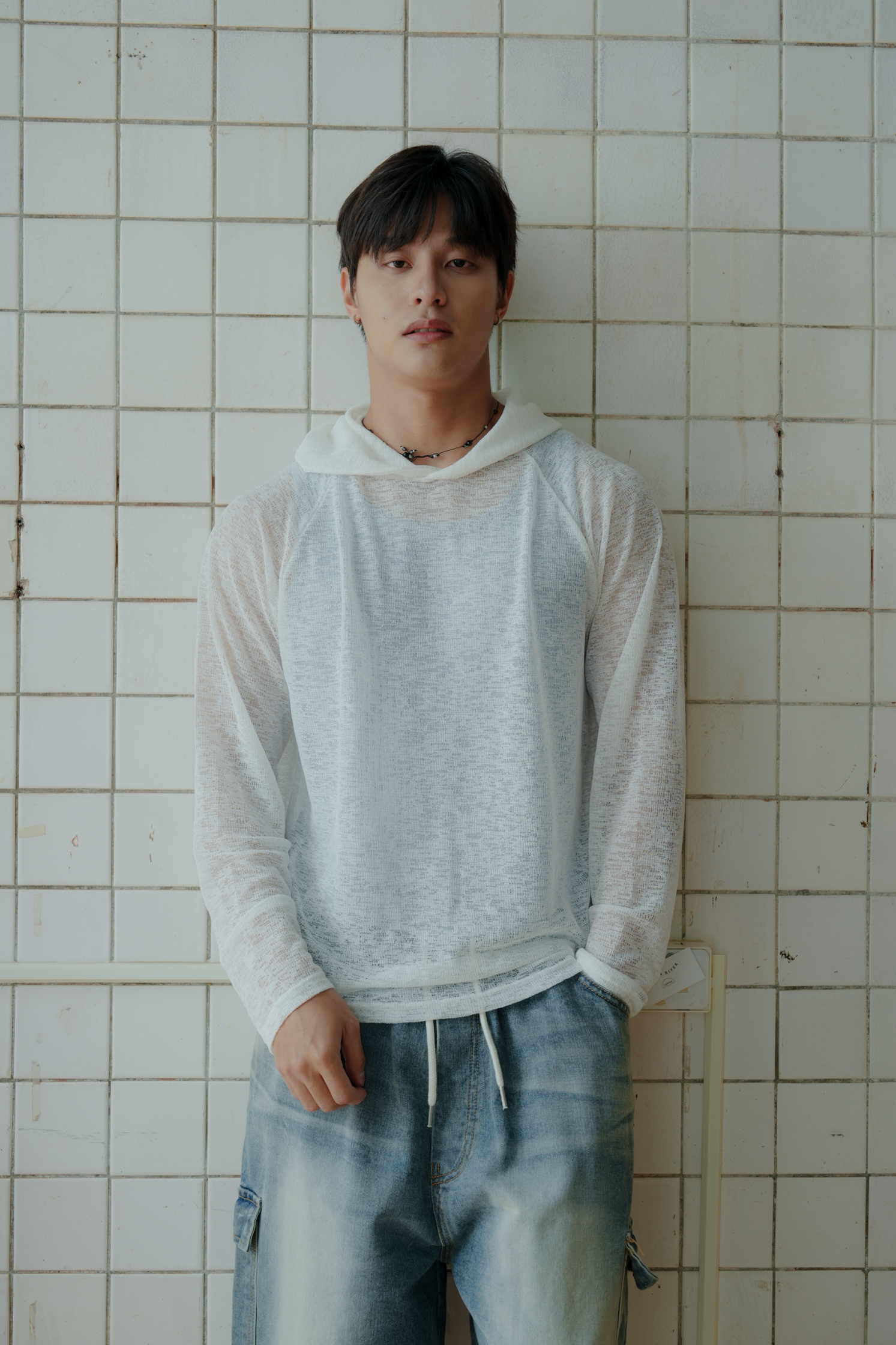 【Unisex】Layered Knit Hoodie #帽T