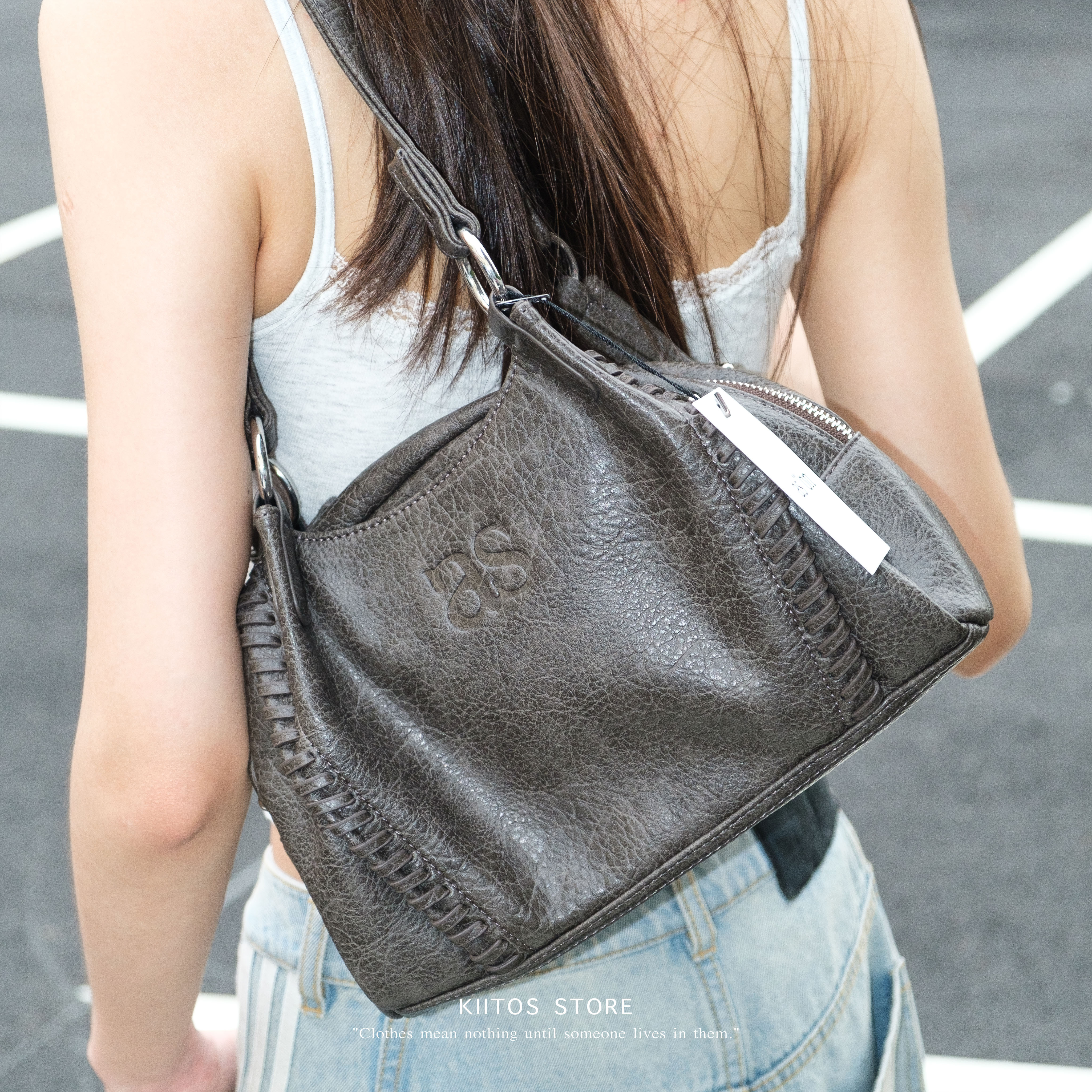 現貨 韓國代購 ason BONITA MINI BAG 流浪包 機車包 BIG BAG 大容量 包包 / BROWN & BLACK