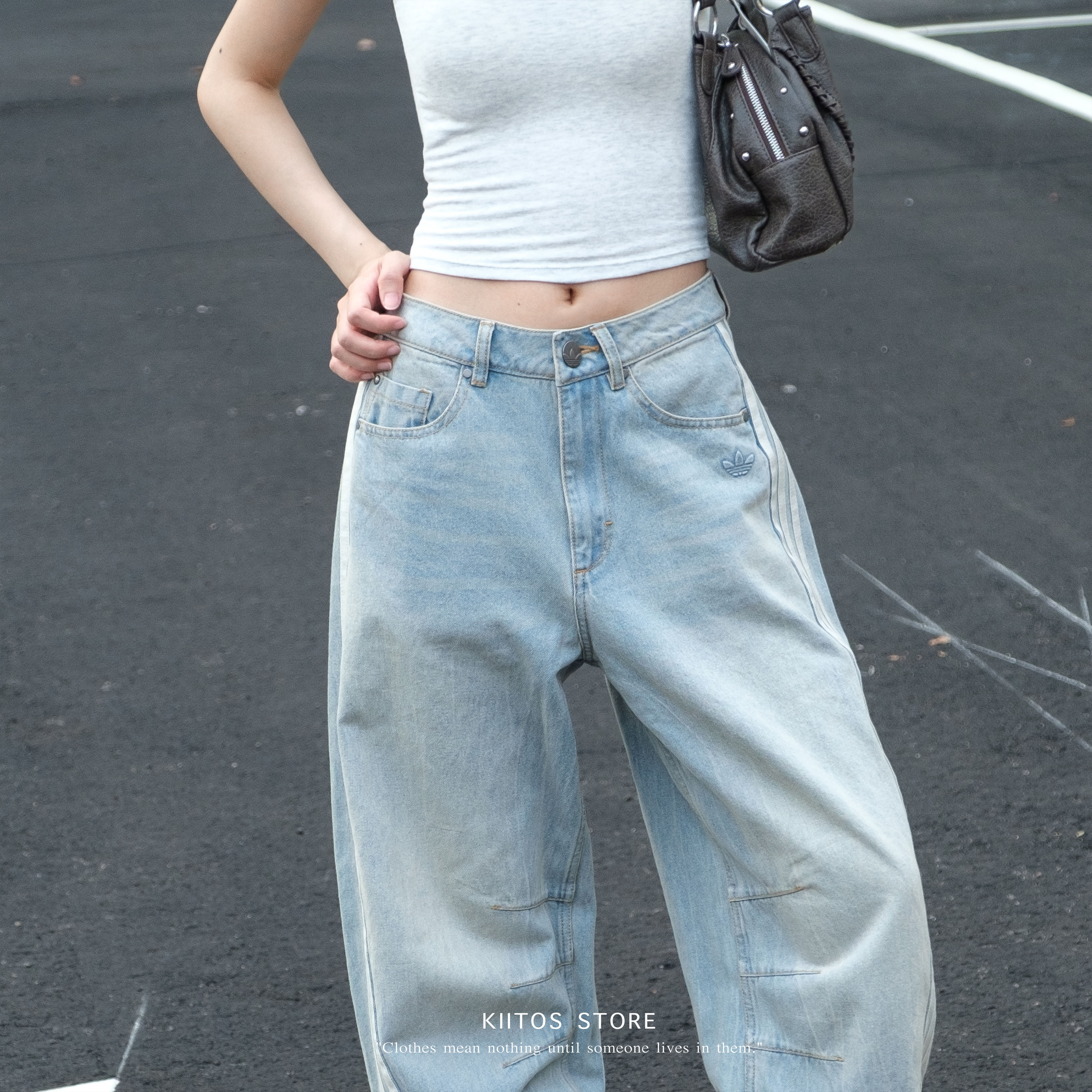 Adidas Adilenium Banana Washed Joggers 水洗 牛仔褲 香蕉 彎刀褲 KG0200