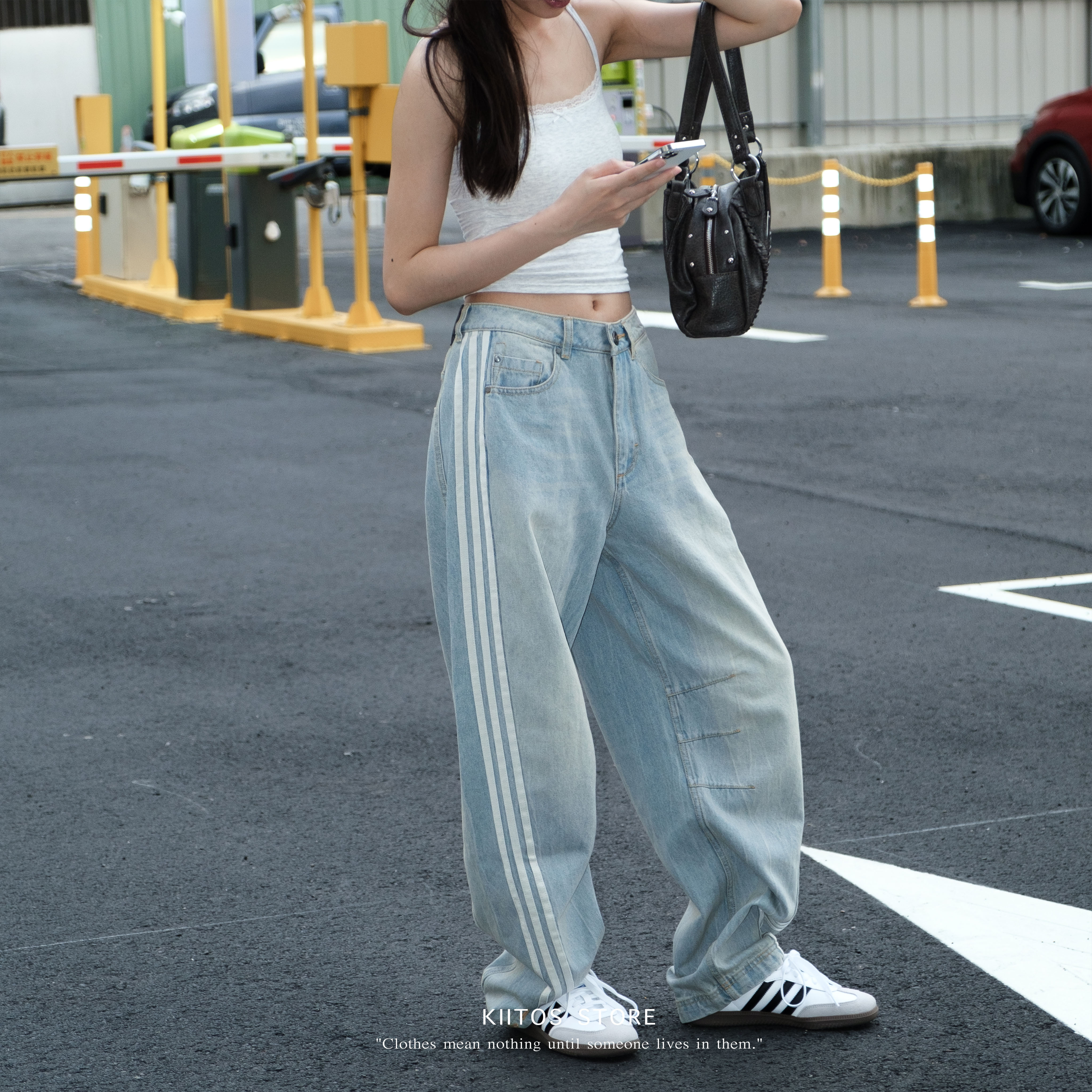 Adidas Adilenium Banana Washed Joggers 水洗 牛仔褲 香蕉 彎刀褲 KG0200