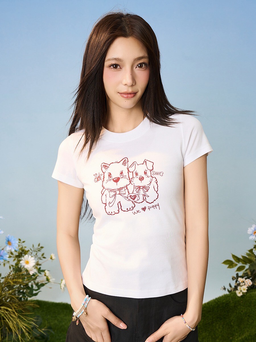 harsh and cruel 2025SS 手繪 雪納瑞 短版 短袖