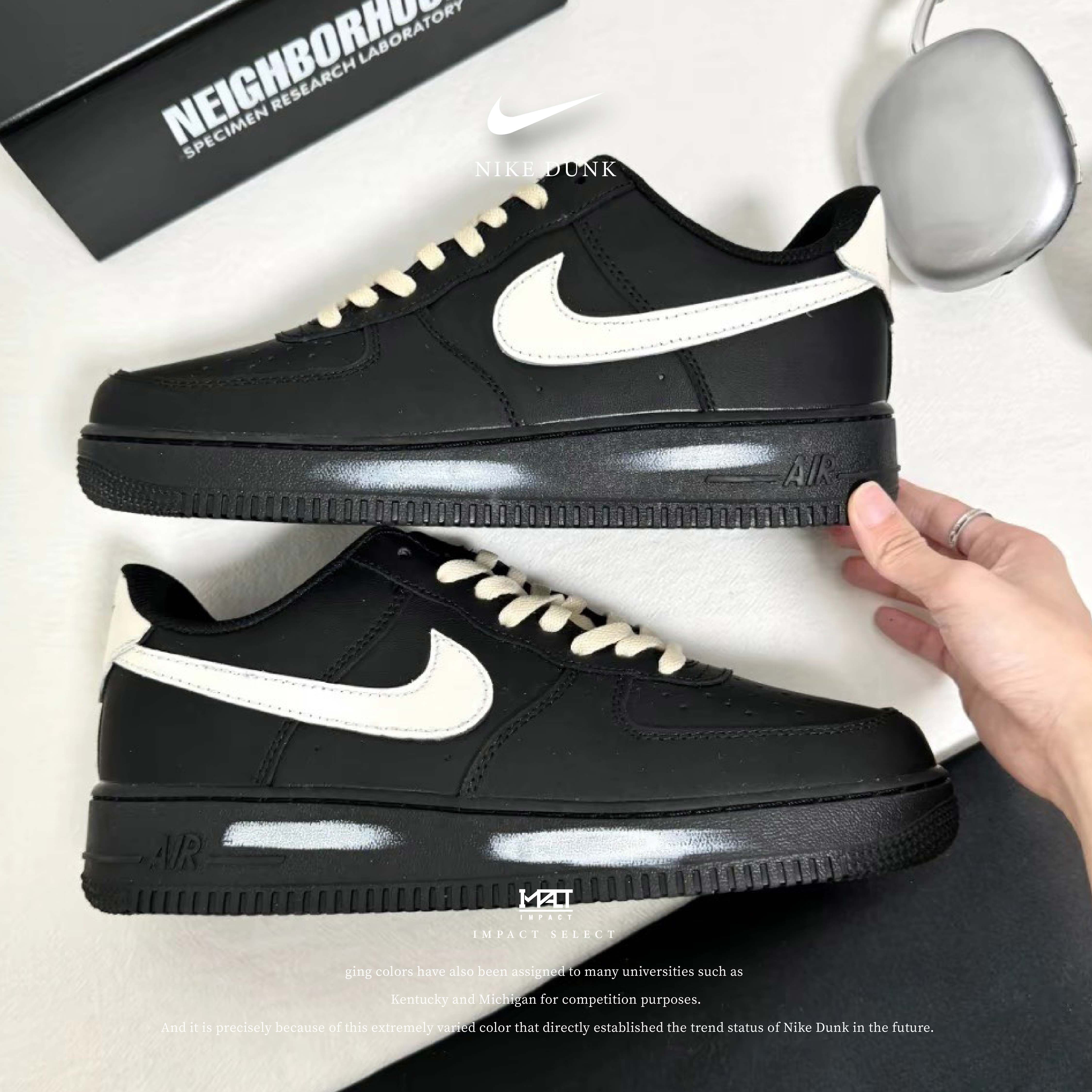 【訂製款】Nike Air Force 1 無間道 熊貓配色 黑白