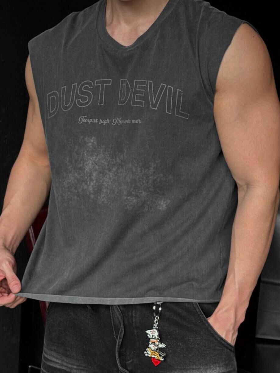 洗水英文字背心 V1116