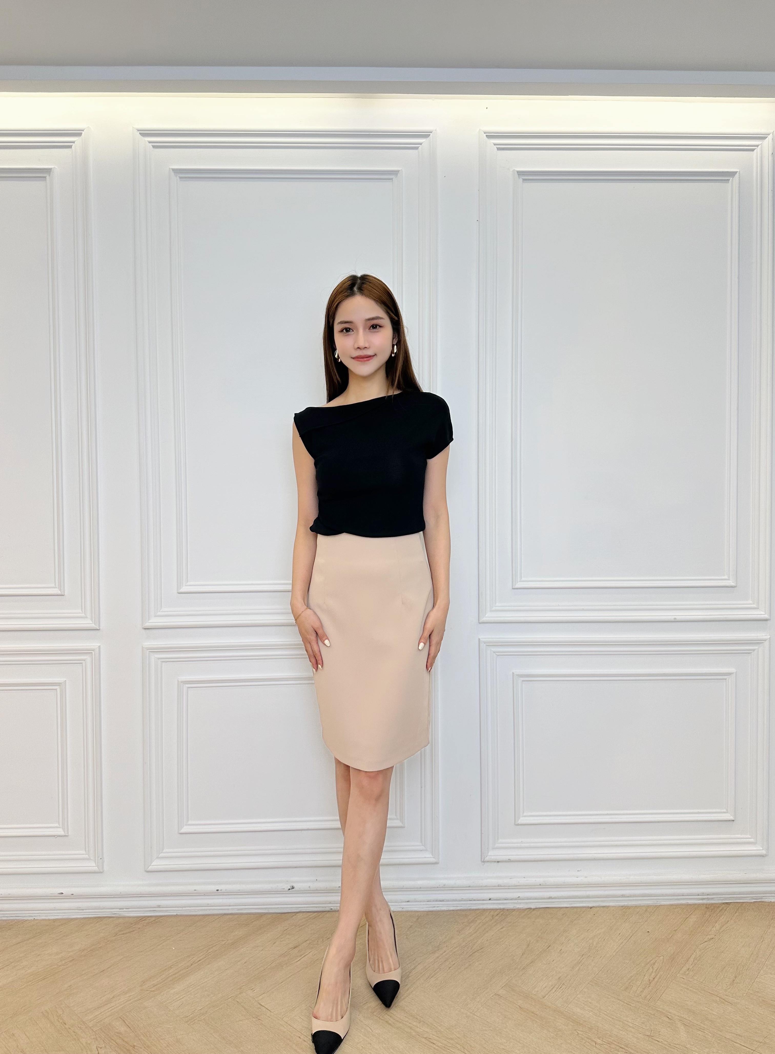 (好身形必備!)夏季10色修身窄裙-裸