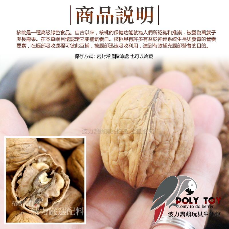 有殼核桃 純天然 堅果系列 波力鸚鵡玩具生活館