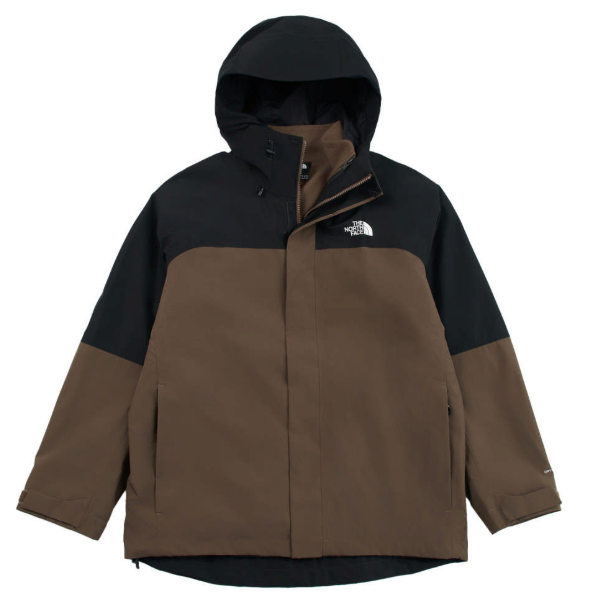 The North Face 北面 男款 棕色三合一防水外套｜DryVent 透氣連帽可拆抓絨內裡外套 JUN25