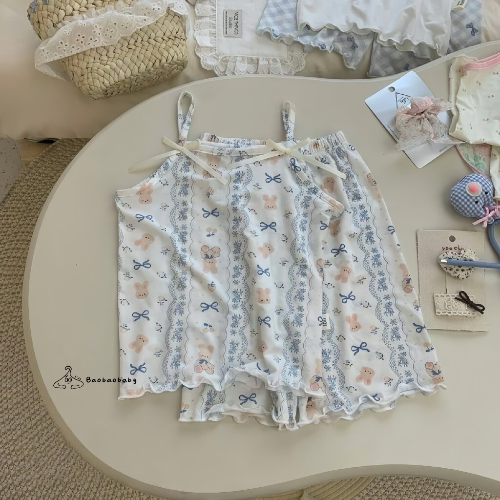 蝴蝶結熊熊涼感睡衣