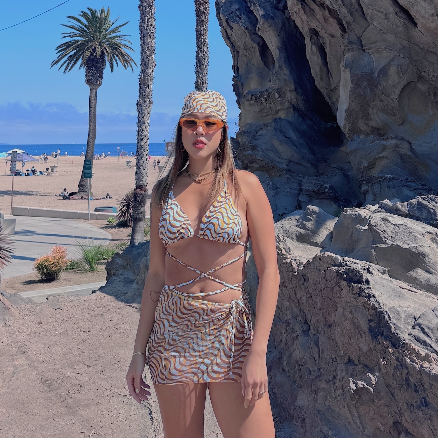 復古波紋綁帶Bikini(4件組)