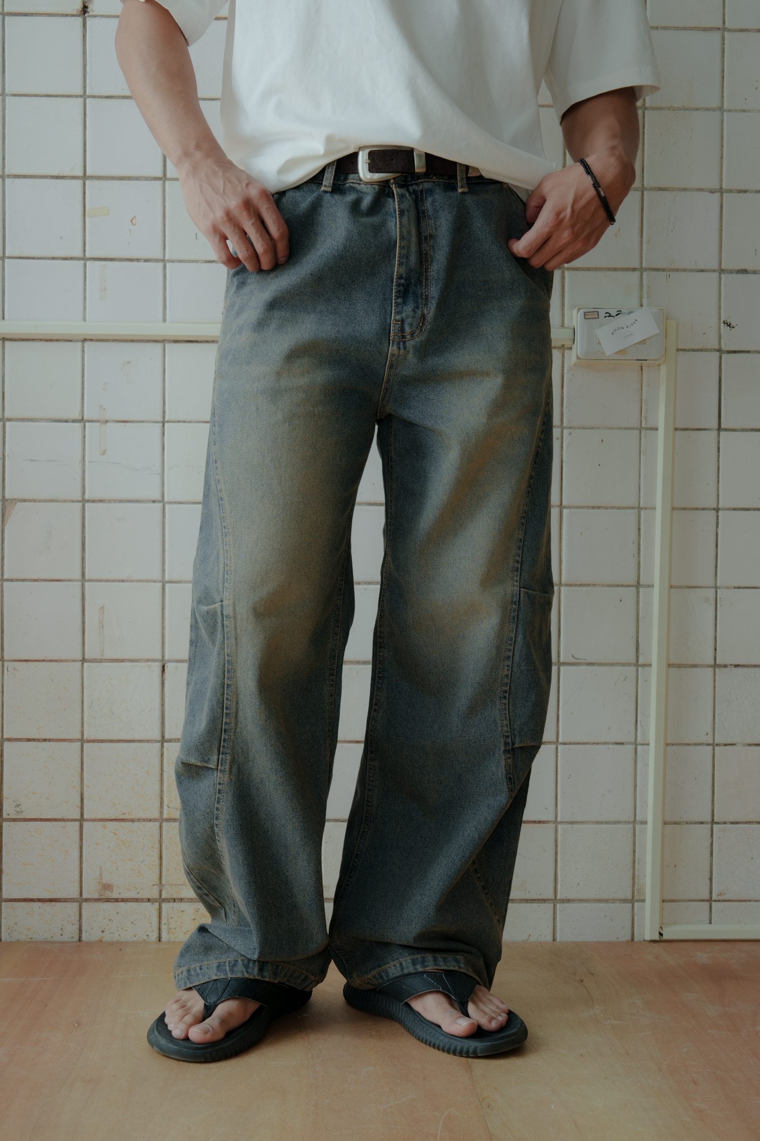 Curve Parachute Denim Pants #牛仔褲