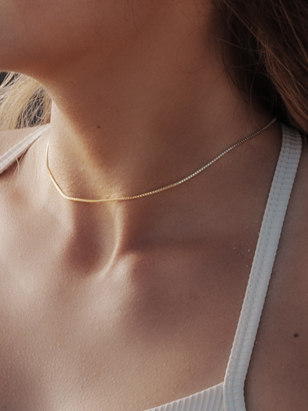 【Freecean系列飾品】Ophelia Choker 方塊頸鍊厚18K金