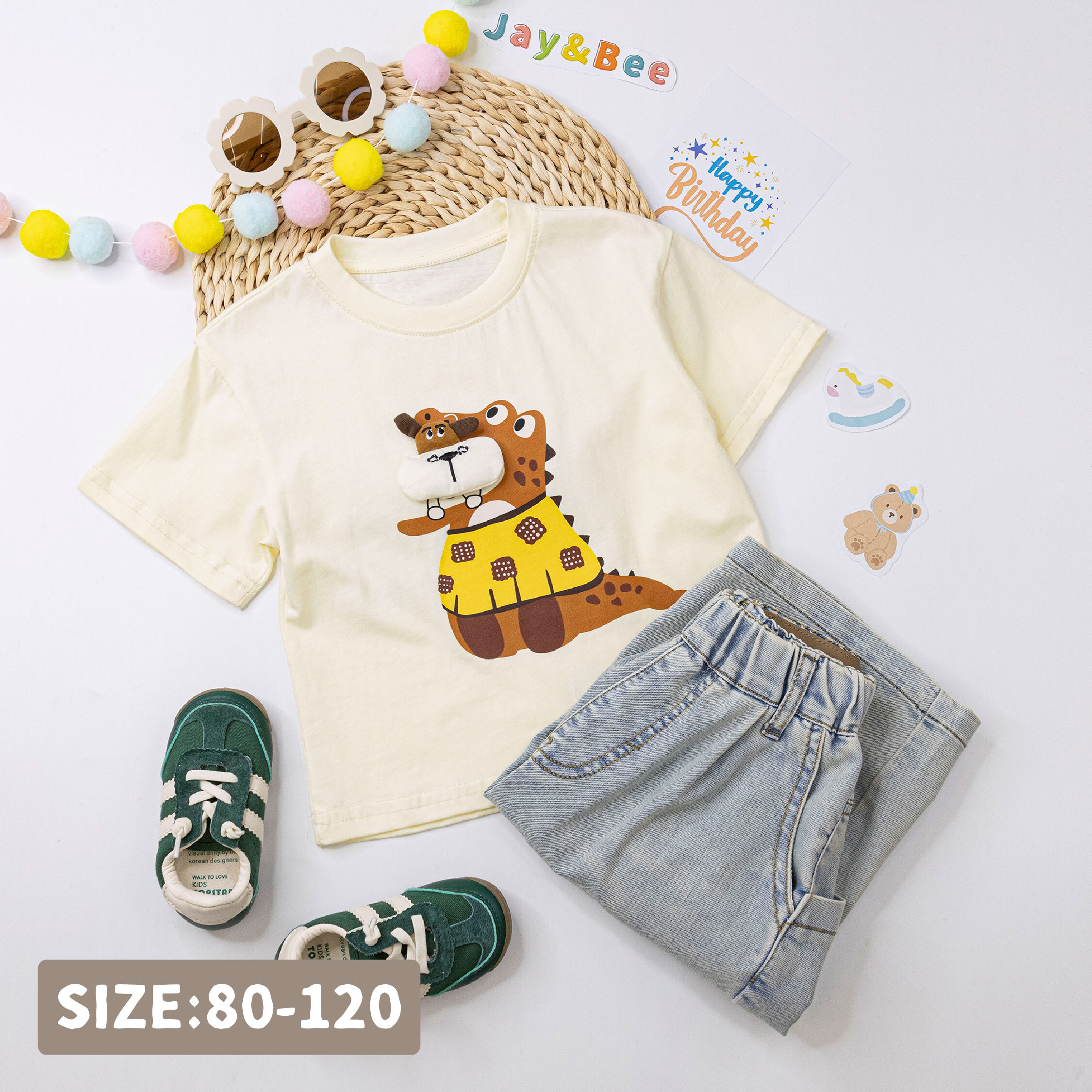 【H50258】狗狗扮鱷魚立體造型上衣