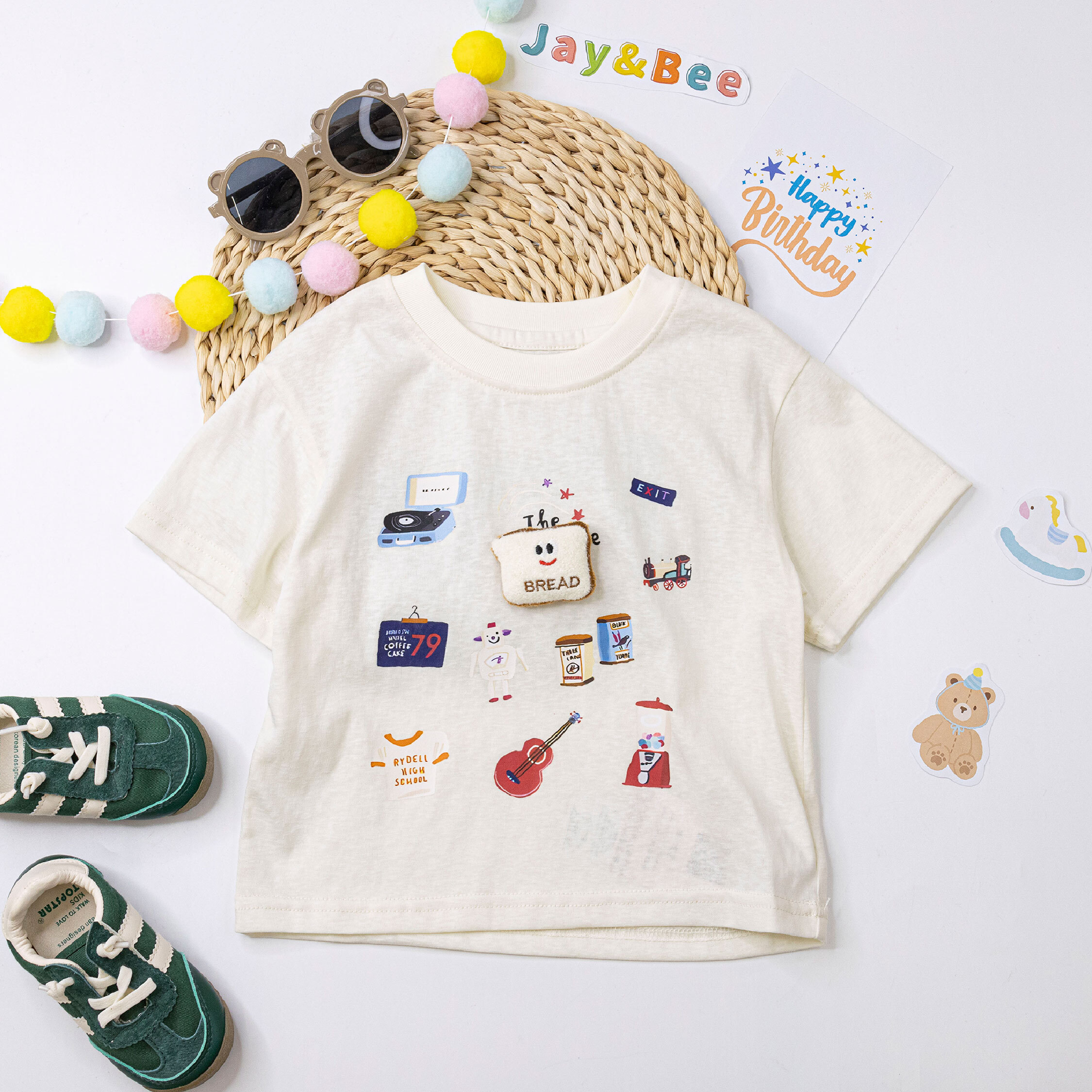 【H50262】立體吐司美式商品圖案上衣