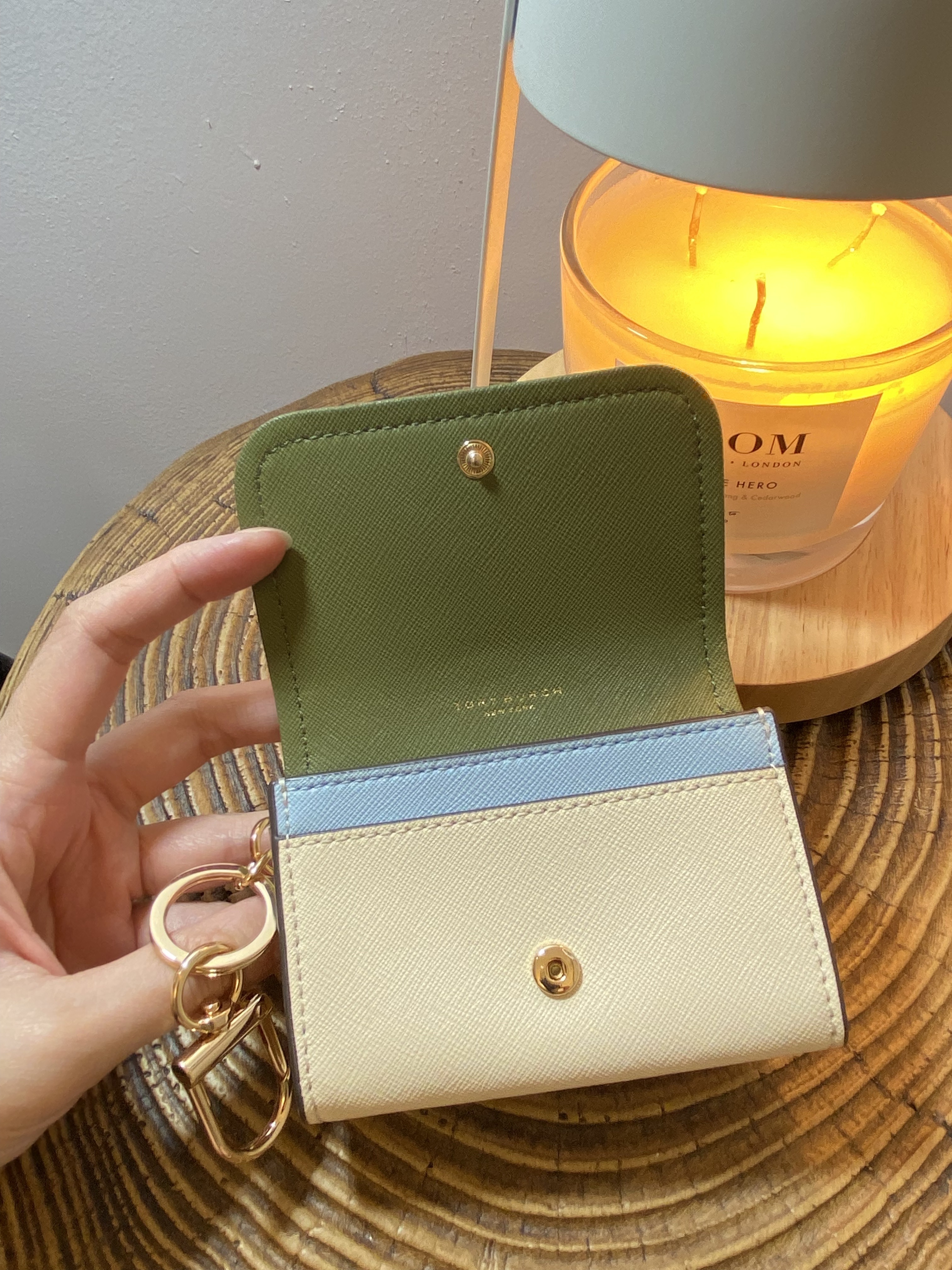 美國現貨 Tory Burch Emerson Color Block Flap Card Case