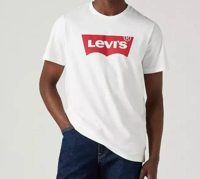 [S] LEVIS WHITE LOGO CLASSIC T-SHIRT, 177830140-WHITE (SLE54)