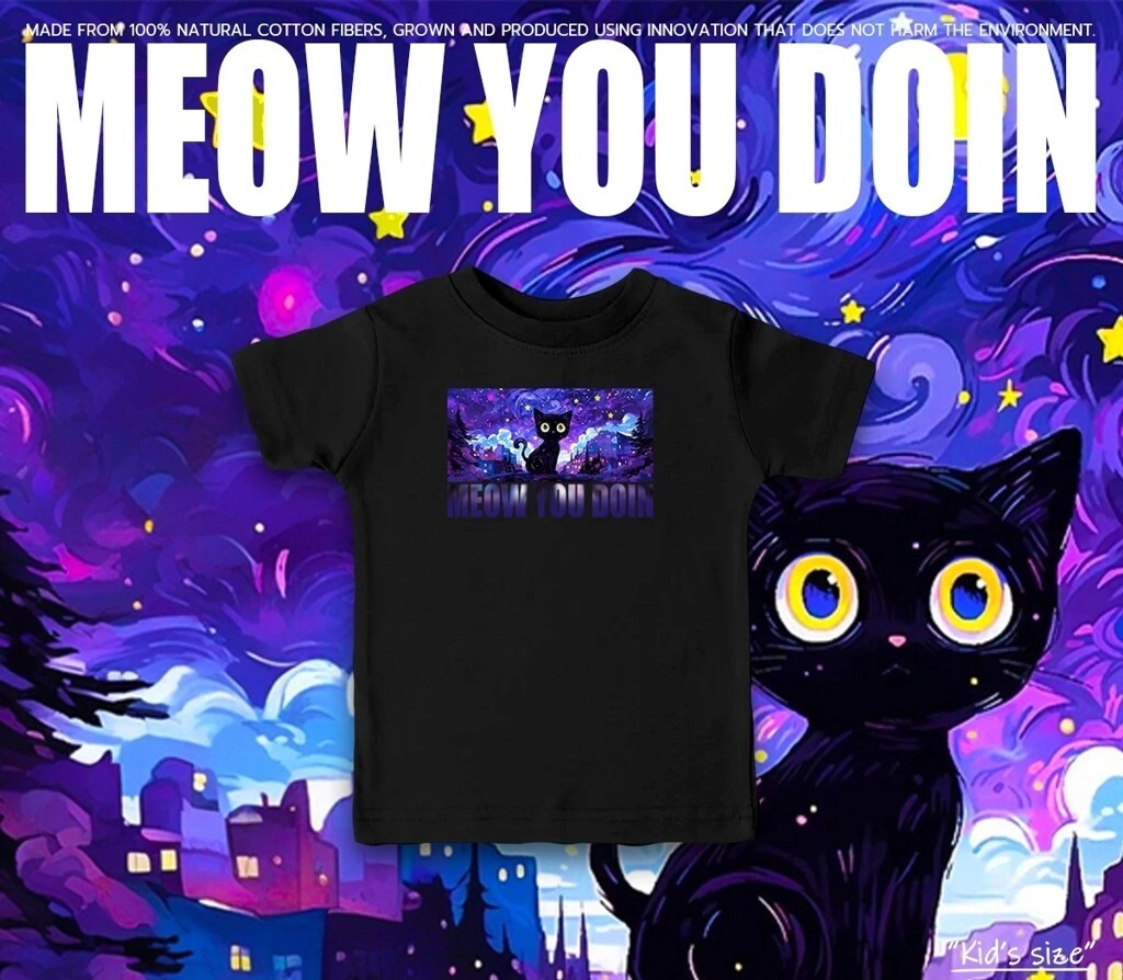 泰國夜空貓小童T-Shirt(T5 T734)