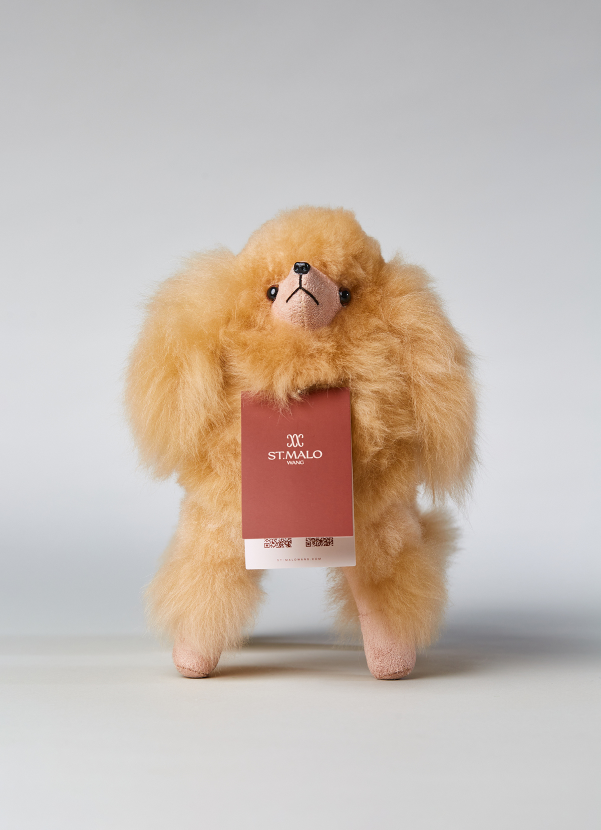 ST.MALO 秘魯工匠手工天然羊駝毛貴賓娃娃 23CM-2593PD-駝