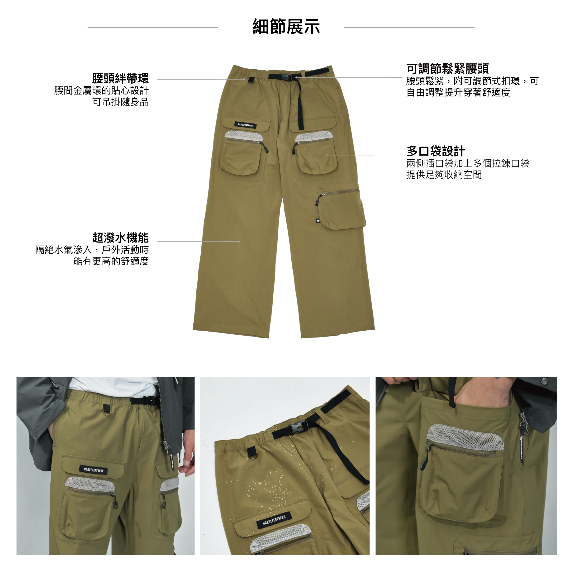 Austin Pants 中性款工裝機能長褲-3.細節展示