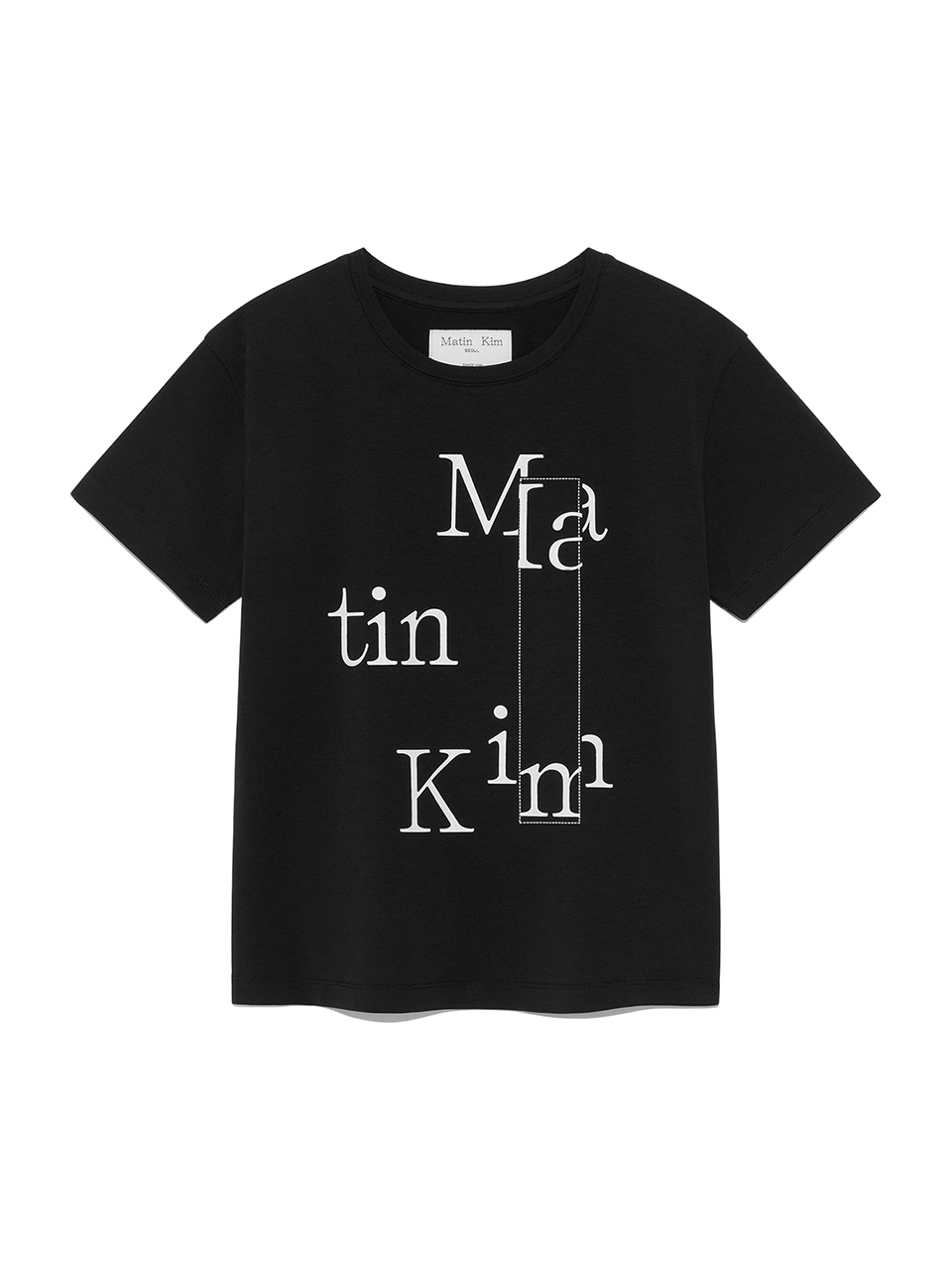 錯位LOGO印花上衣 黑色