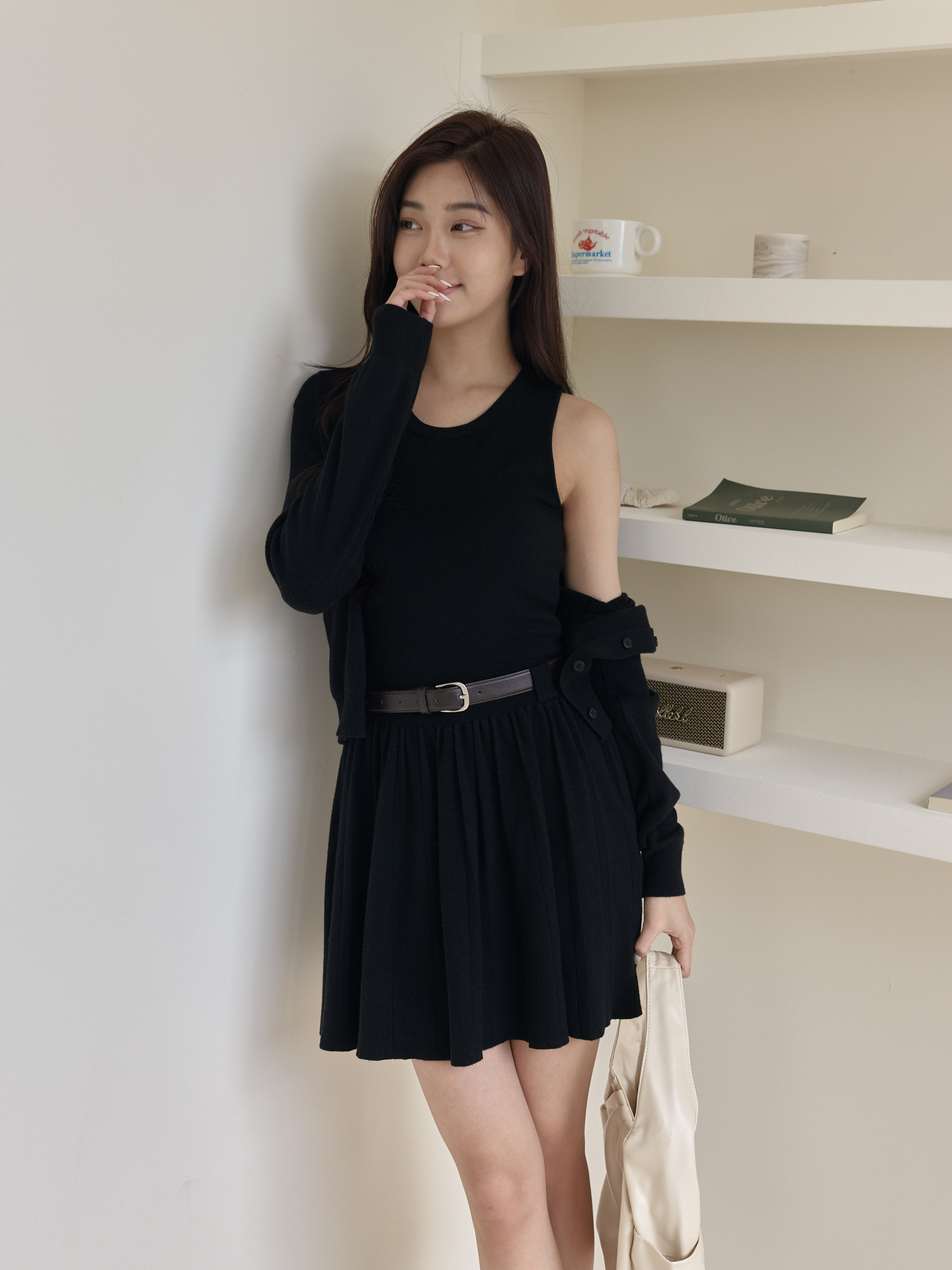 舒適針織連身短洋套裝