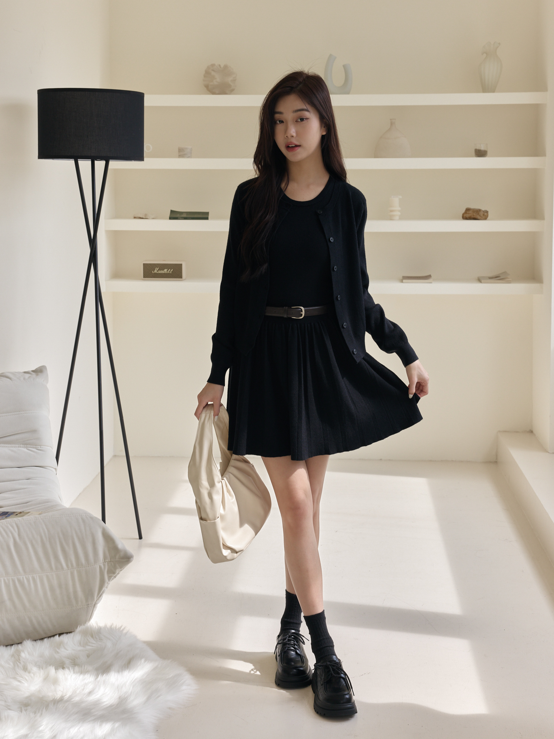 舒適針織連身短洋套裝