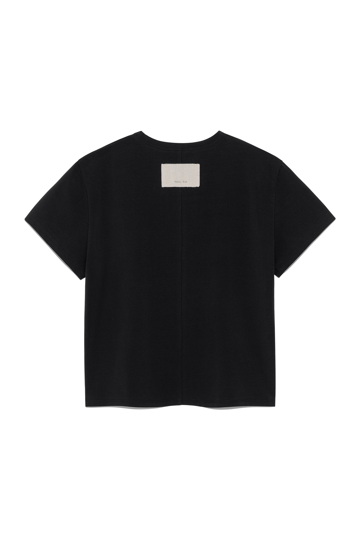 縫線LOGO印花短版上衣 黑色