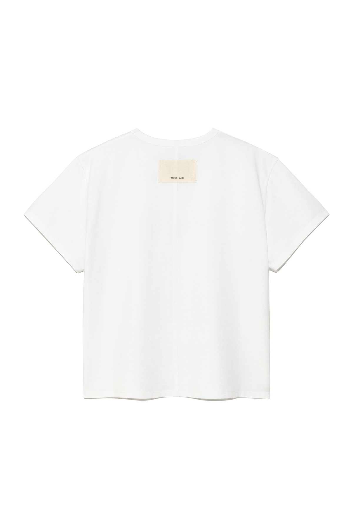 縫線LOGO印花短版上衣 白色