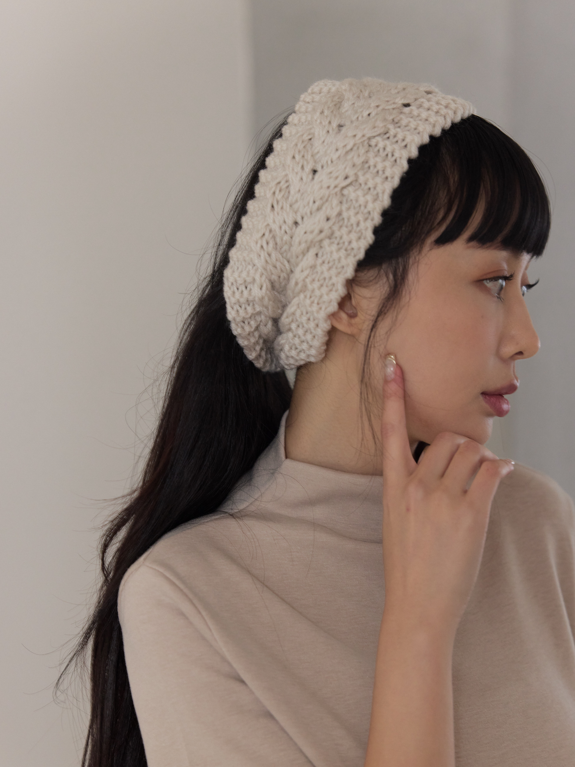 氣質麻花鉤織髮帶