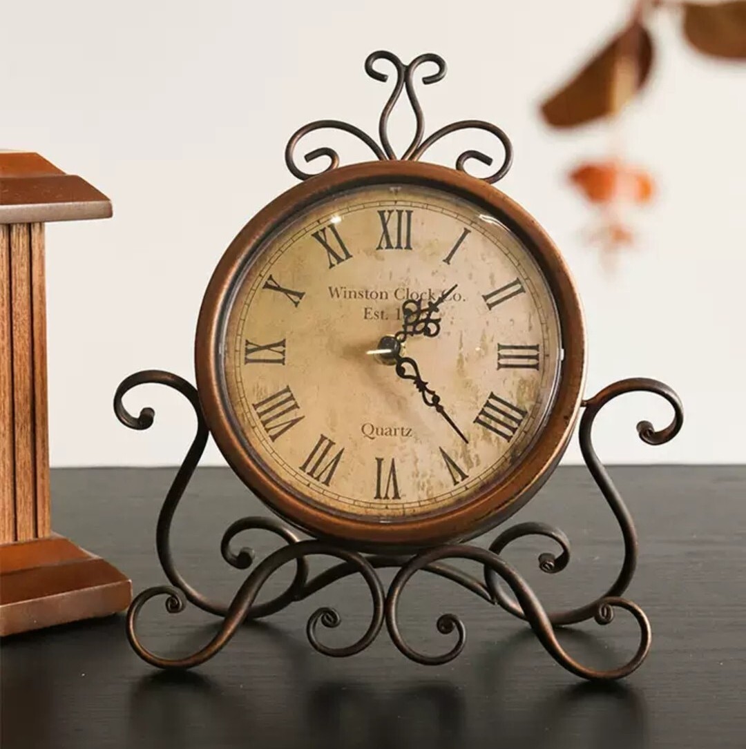 歐式復古靜音桌面鐘