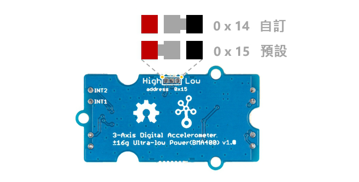 Grove,3軸數位加速度計,BMA400,pinout,背面