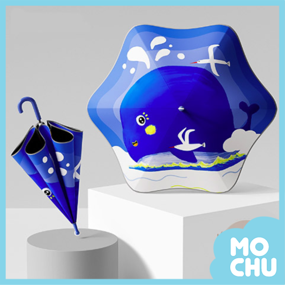 勇敢藍鯨魚晴雨兩用圓角雨傘