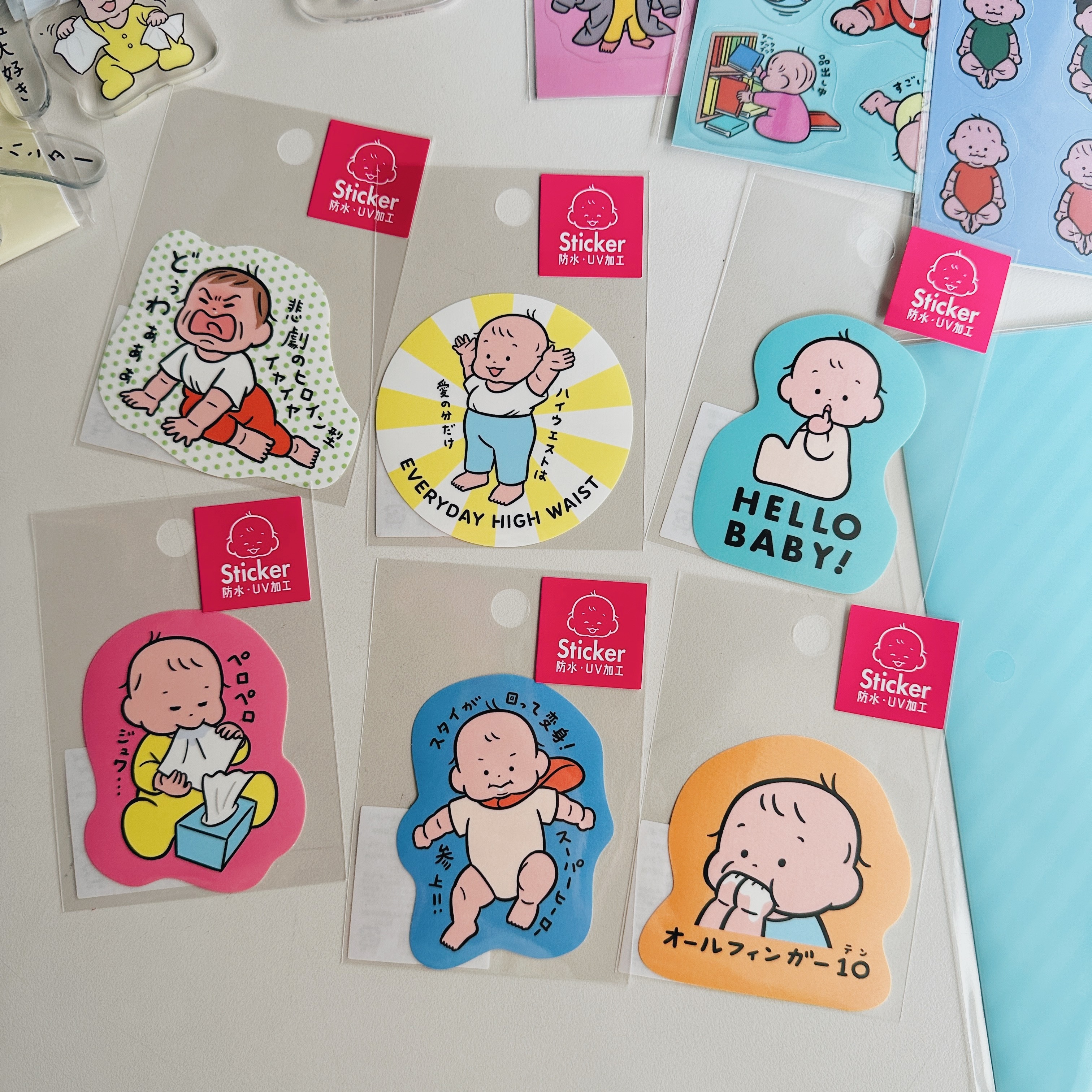HELLO BABY 防水大貼紙 6款｜日本 Gakken