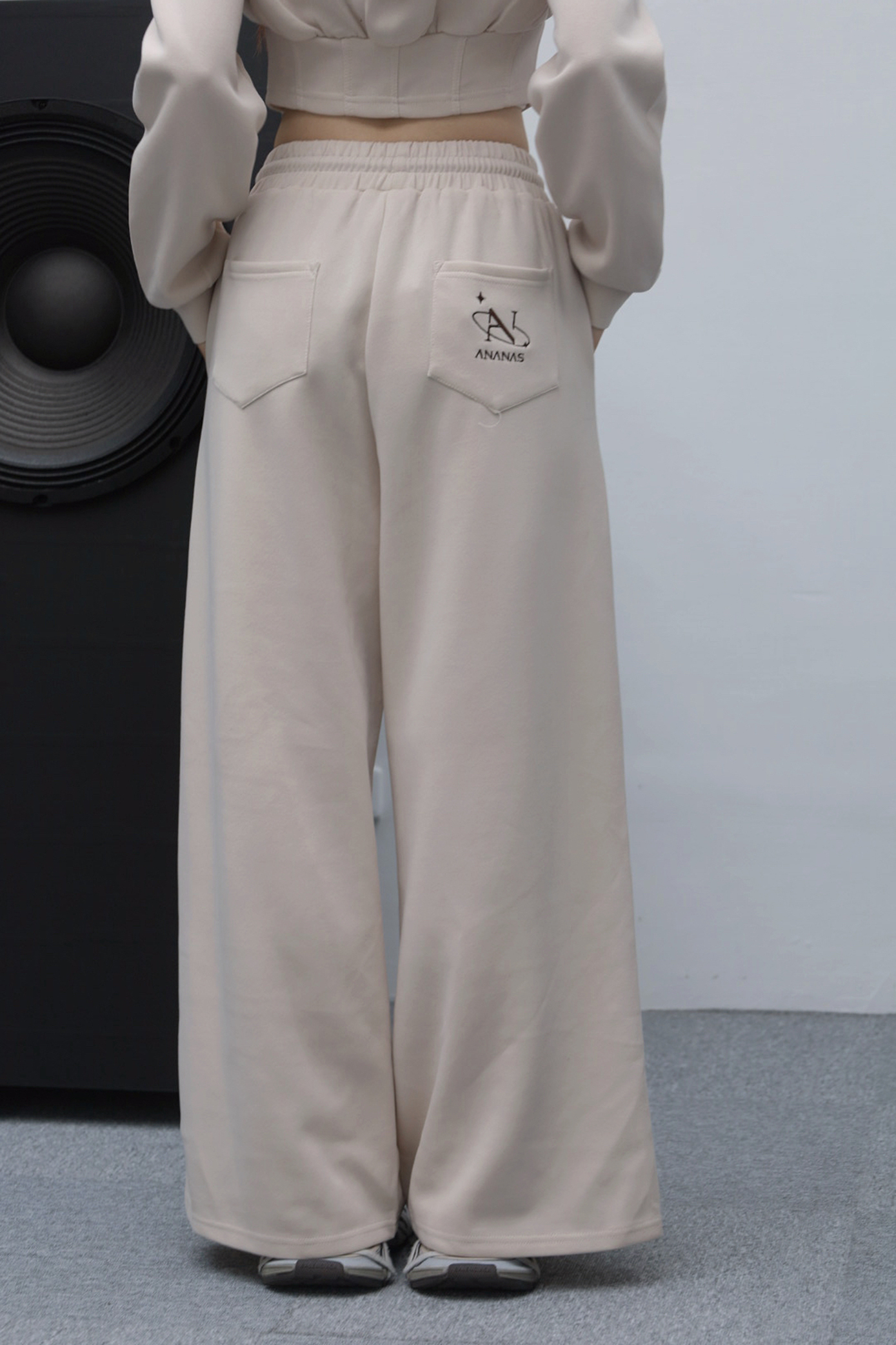 [ Ananas設計款✨] 品牌刺繡棉寬褲