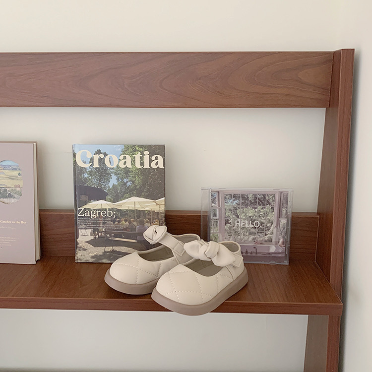 菱格紋蝴蝶結娃娃鞋