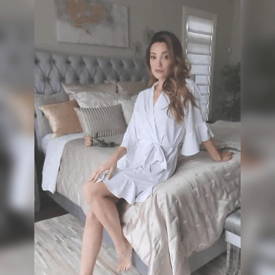 刺繡荷葉邊睡袍 (免費刺繡兩個位置)