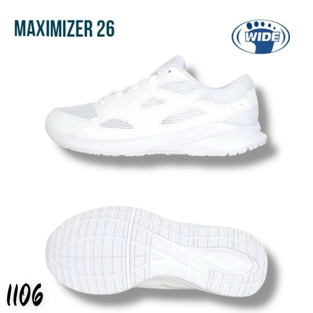 MIZUNO MAXIMIZER 26 全白 童裝至男裝 跑鞋 越南製 1106