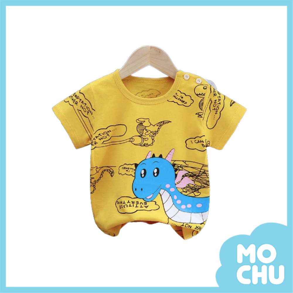 黃底藍龍短袖上衣