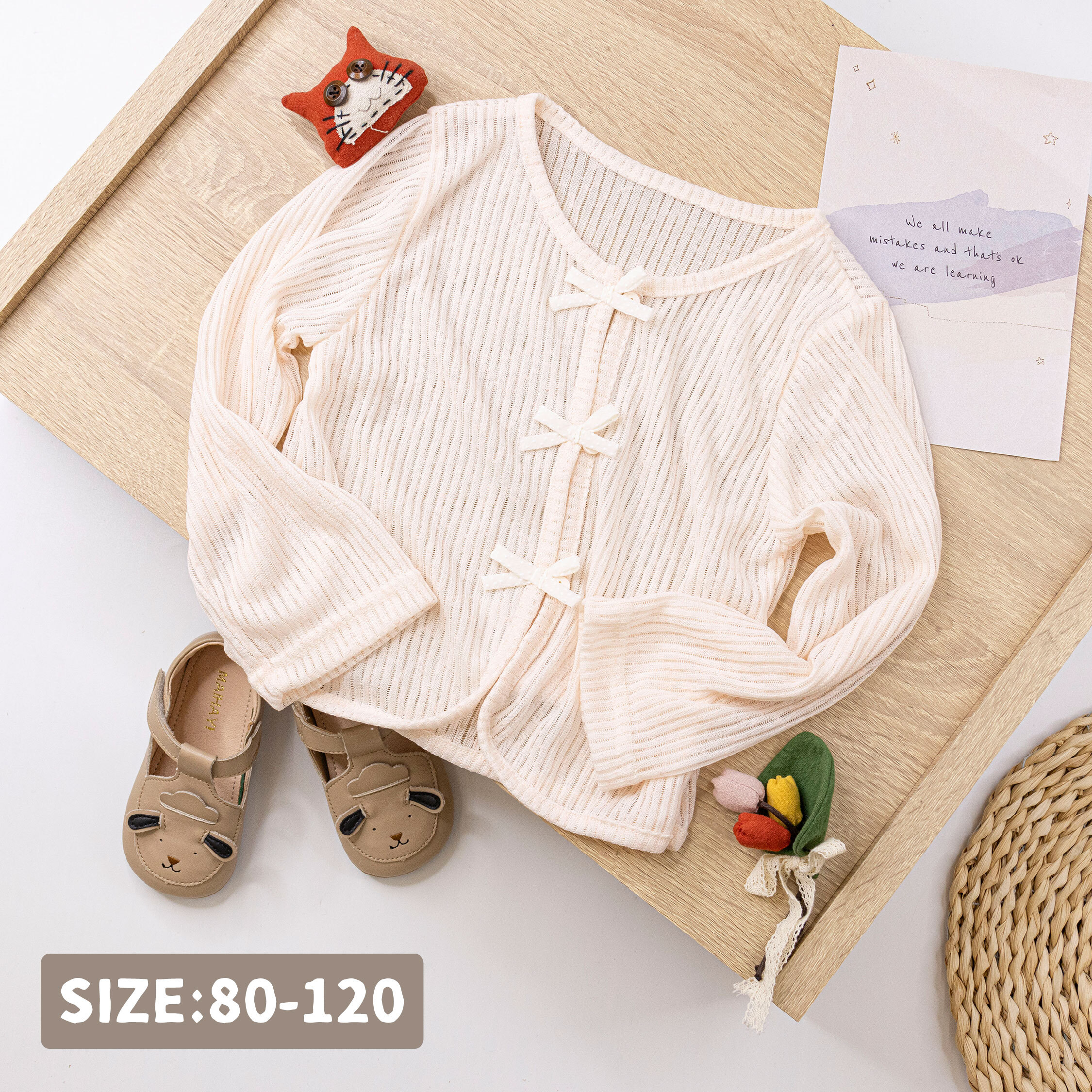 氣質點點蝴蝶結裝飾外套 (H50482)