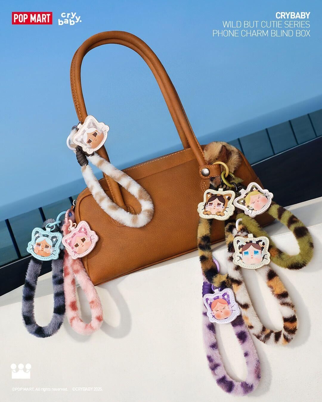 POPMART 泡泡瑪特 CRYBABY 哭娃 豹豹貓貓系列手機掛繩盲盒6+1款 絨毛 吊飾 鑰匙圈(任買兩件711免運)/預購