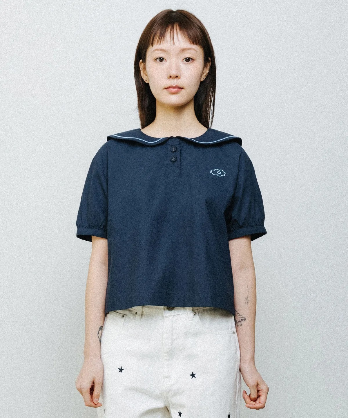 DAISY SYNDROME MARINE CROP BLOUSE