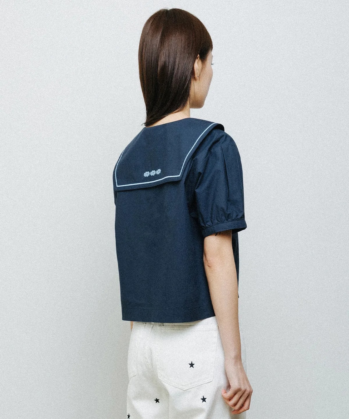 DAISY SYNDROME MARINE CROP BLOUSE