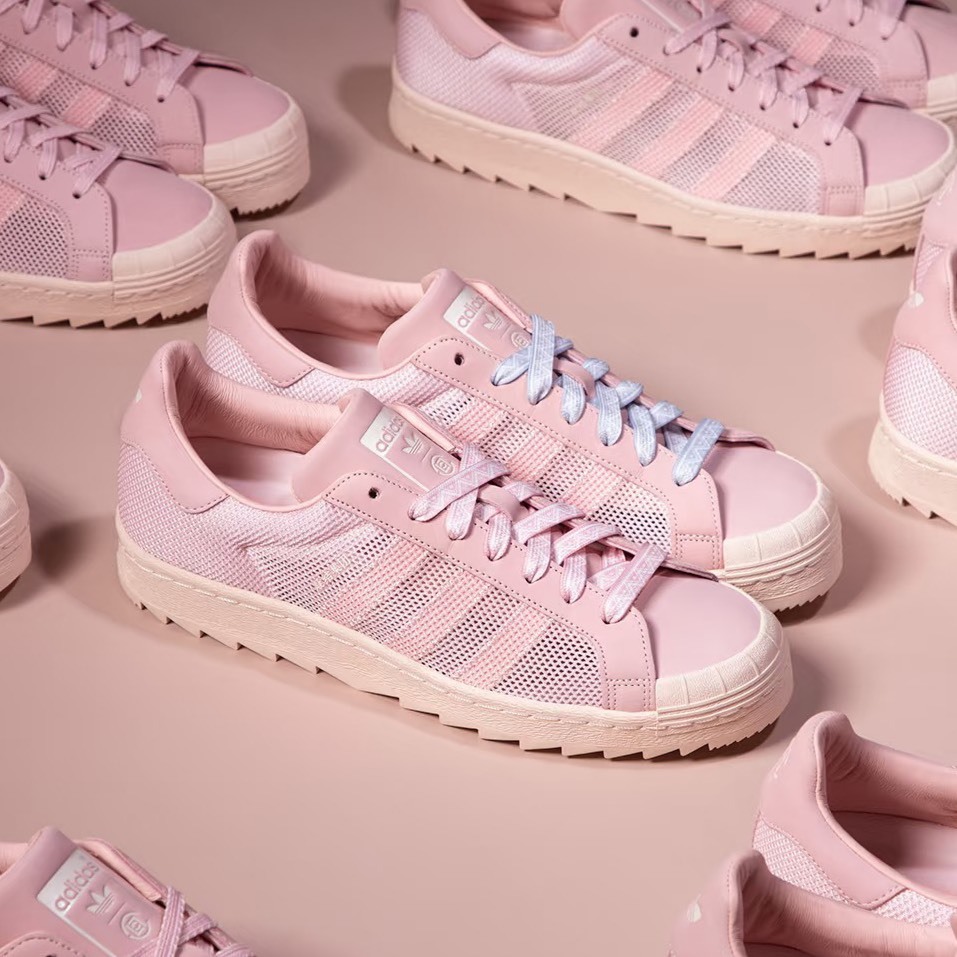 CLOT x adidas originals SUPERSTAR BREATHE PINK 粉紅呼吸 網眼 透氣  鋸齒 凝結集團 陳冠希 復古休閒鞋 JS0892