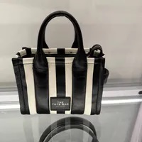 [S] MARC JACOBS BLACK/WHITE 2P3HTT024H01-005 THE MINI STRIPED TOTE BAG, 196611065269 (SMJ562)