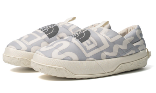 【The North Face 北面】男款白色保暖防滑營地鞋｜室內外兩用露營拖鞋 | JUN25