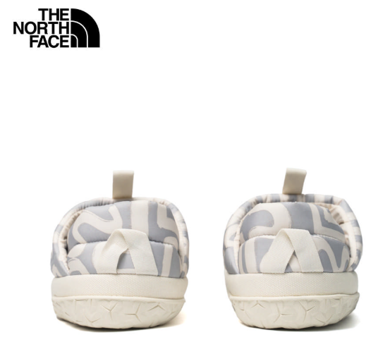 【The North Face 北面】男款白色保暖防滑營地鞋｜室內外兩用露營拖鞋 | JUN25